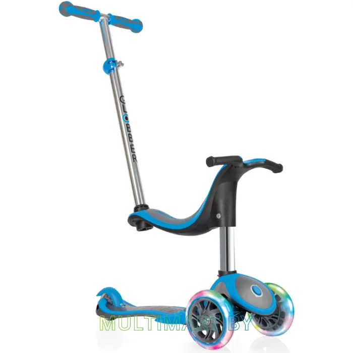 Самокат Globber Evo 4 in 1 Plus Lights (голубой)